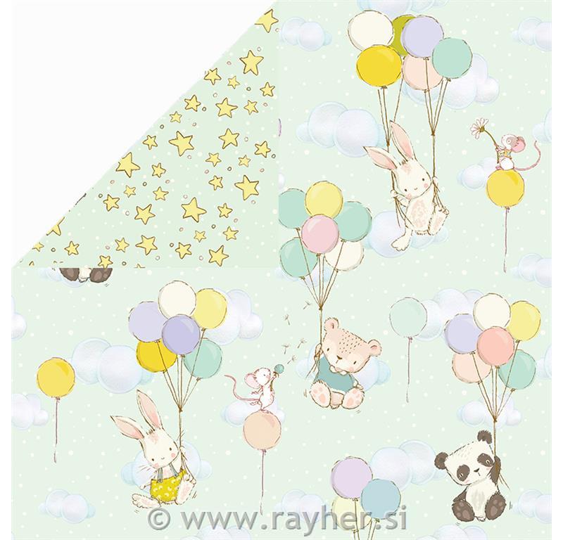 Scrapbooking papir Hopping Bunnies 04, 30,5x30,5 cm