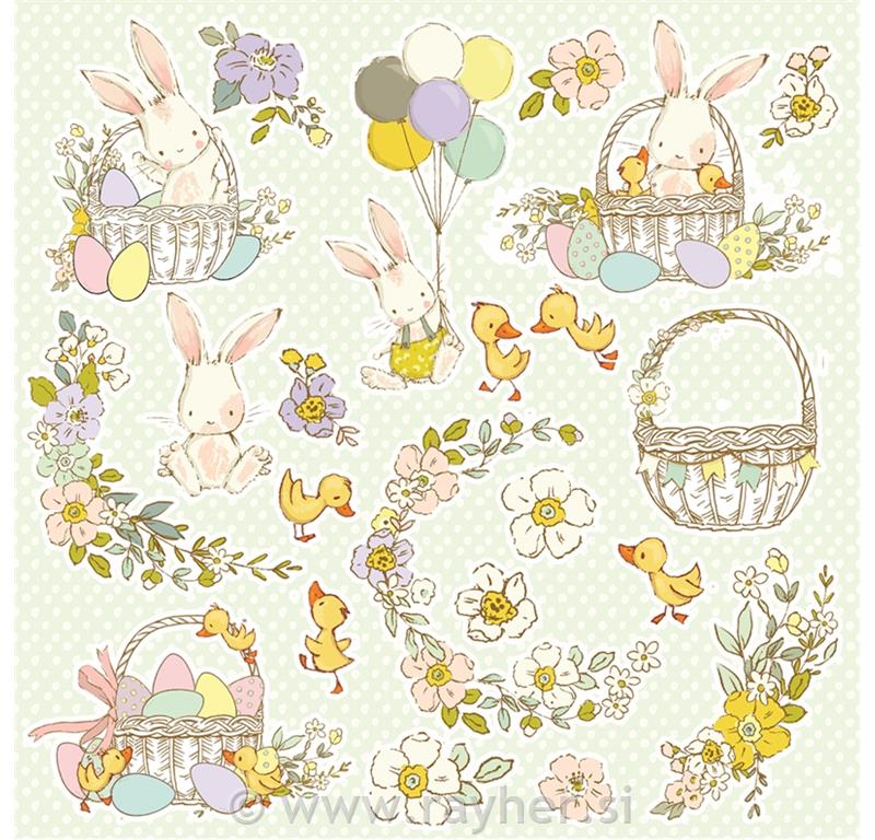 Scrapbooking papir Hopping Bunnies 07, 30,5x30,5 cm