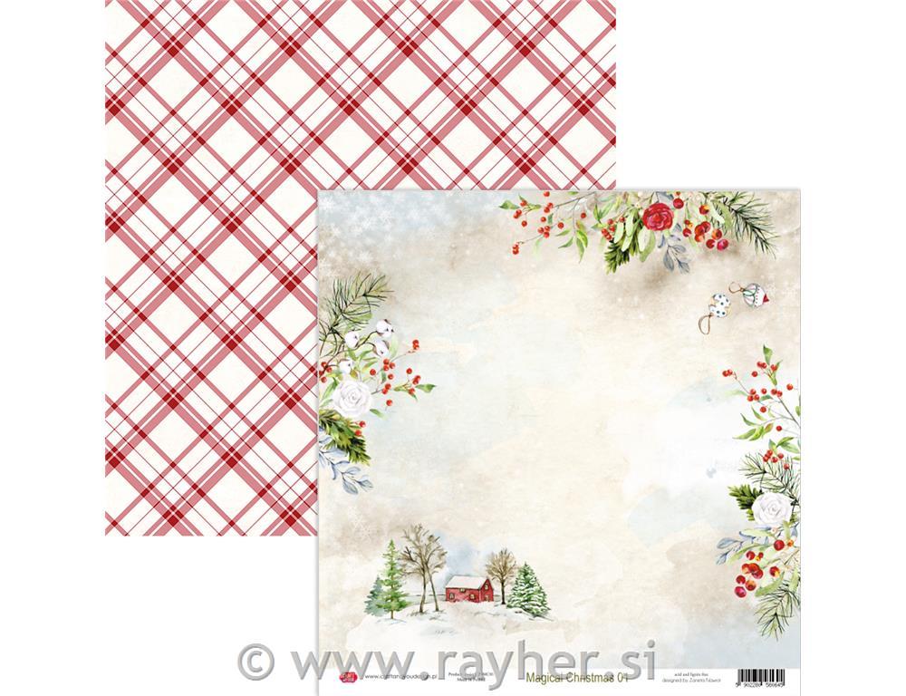 Scrapbooking papir Magical Christmas 01, 250gsm