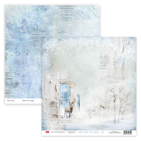Scrapbooking papir, 30x30cm, Paint Over The Winter 03