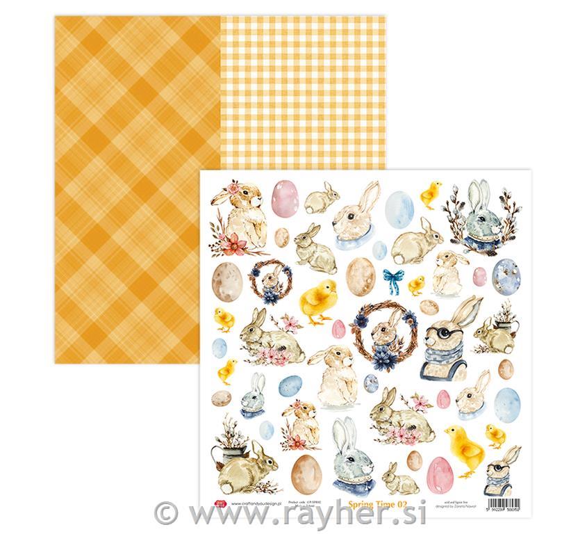 Scrapbooking papir Spring Time 02, 30.5x30.5cm, 250gsm