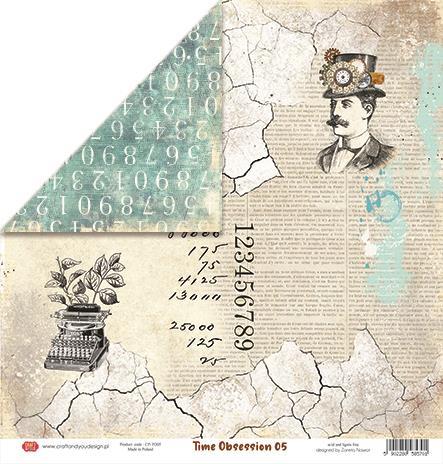Scrapbooking papir 30x30, 250gsm, Time Obsession 05