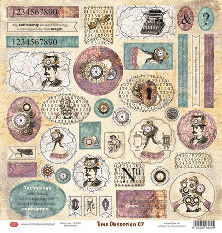 Scrapbooking papir 30x30, 250gsm, Time Obsession 07