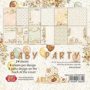 Set papirjev, 15x15cm, Baby party, set 24