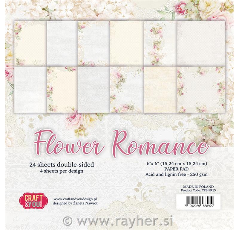 Set papirjev Flower Romance 15x15 cm