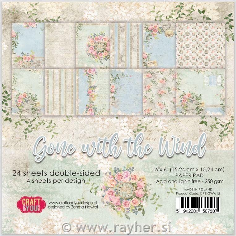 Set papirjev Gone with the wind 15x15 cm 24 listov