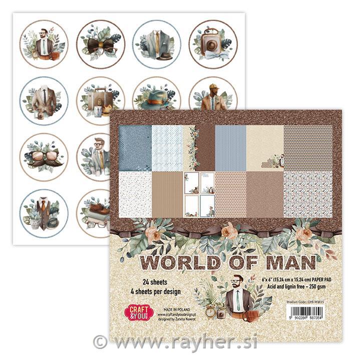 Set papirjev 15x15 cm World of Man