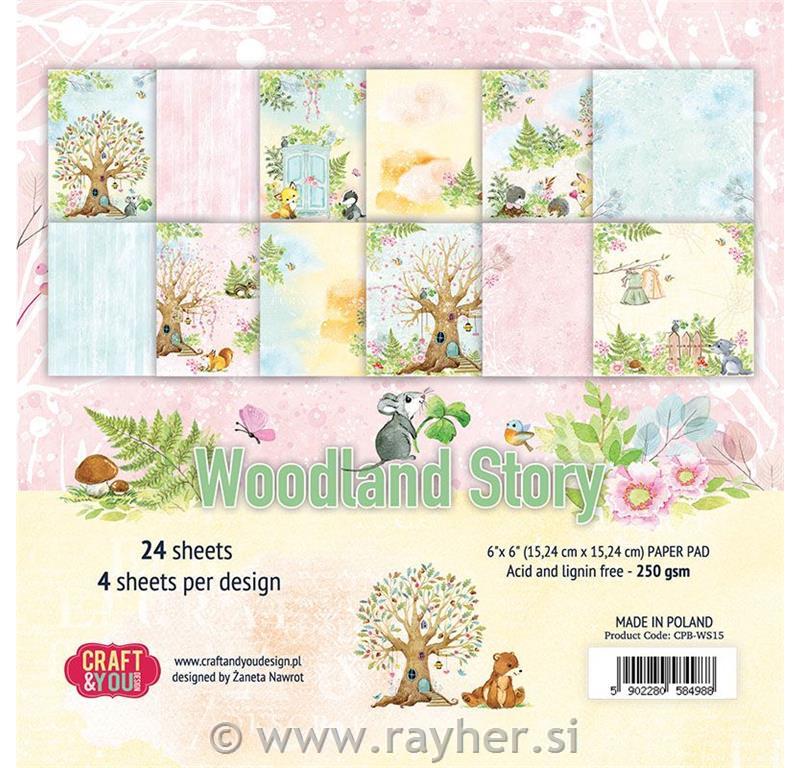 Set papirjev, 15x15cm, set 24, 250gsm, W