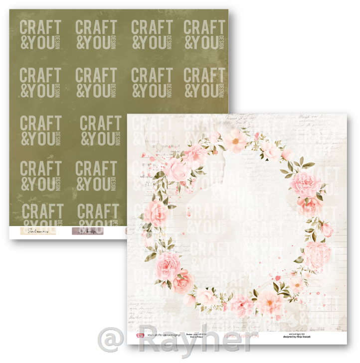 Set papirjev, 30x30cm, Rose Tales, set 6