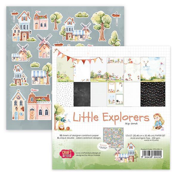 Set papirjev, 30x30cm, Little Explorers, set 12