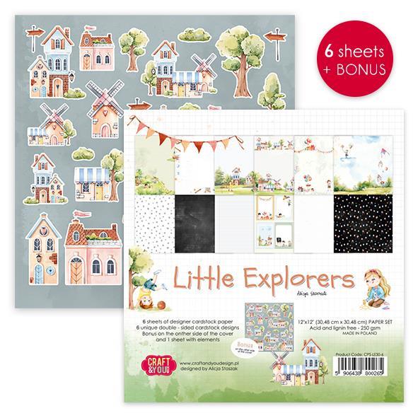 Set papirjev, 30x30cm, Little Explorers, set 6