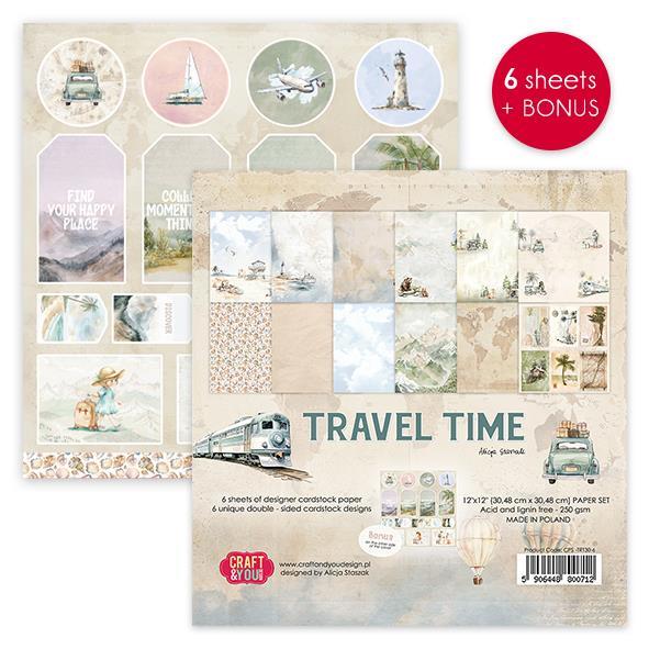 Set papirjev, 30x30cm, Travel Time, set 6