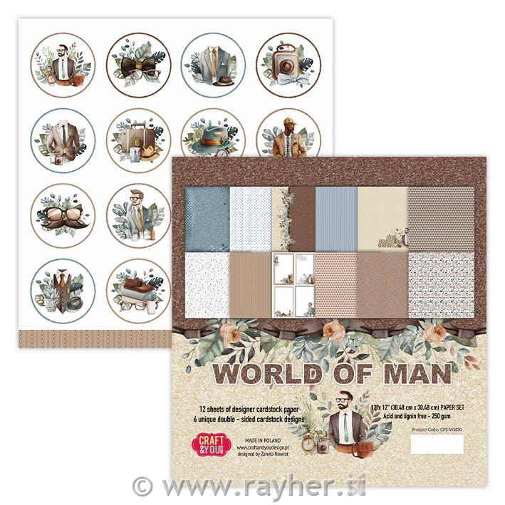 Set papirjev 30x30 cm World of Man