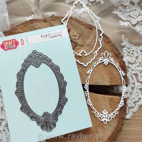 Rezalna šablona, Dekorativni okvir, Oval
