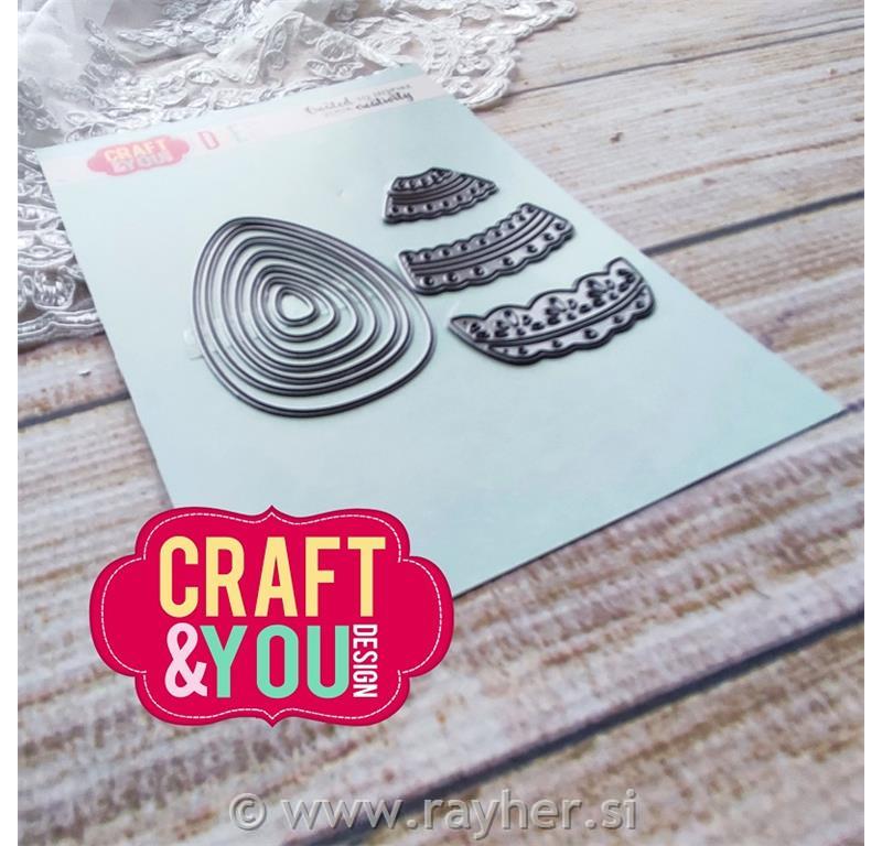 Rezalne šablone, Velikonočno jajce s čipko, set 10