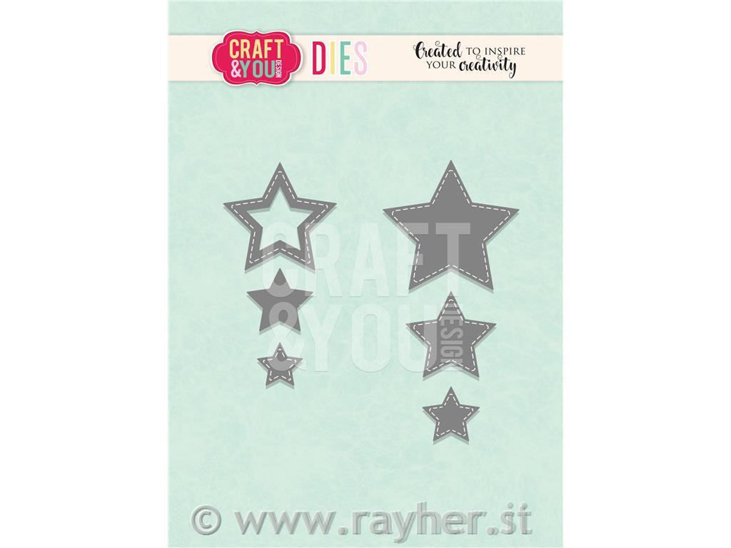 Rezalne šablone C&Y, Zvezde s šivi, set 6