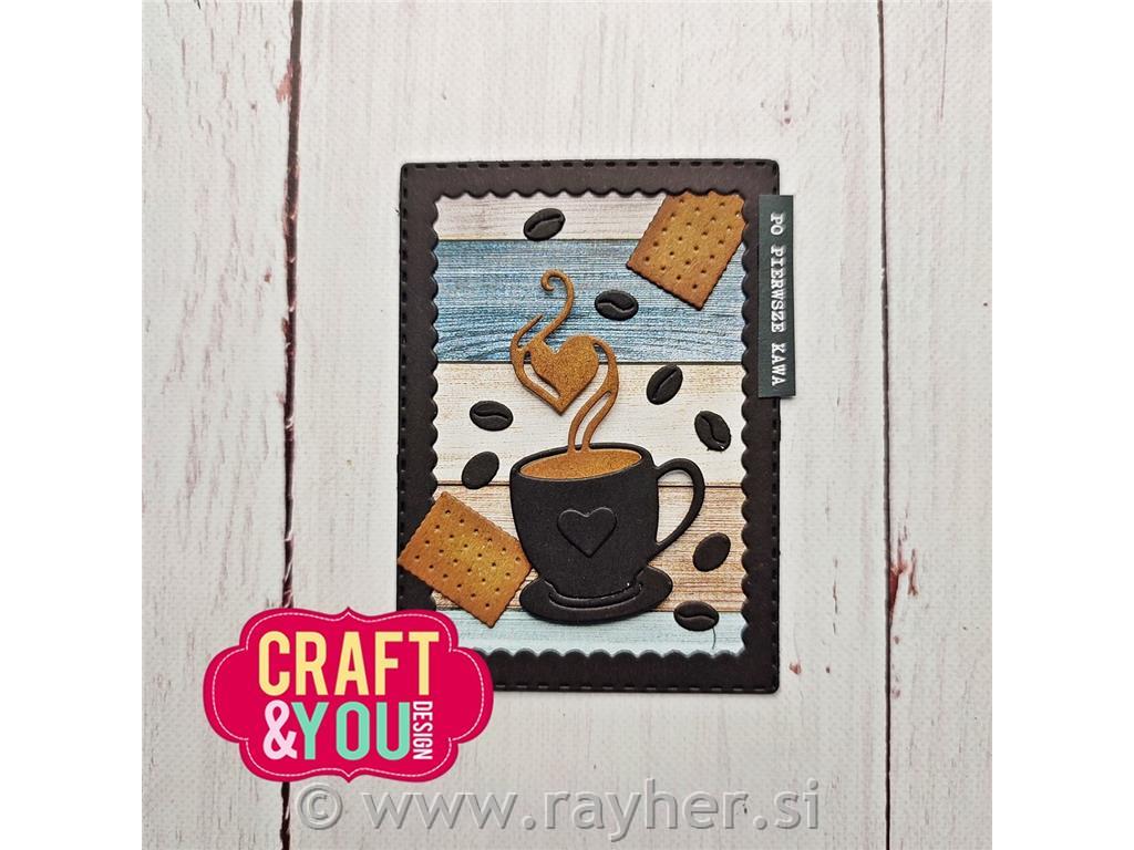 Rezalne šablone C&Y, Okvir, skodelica, kava, piškot
