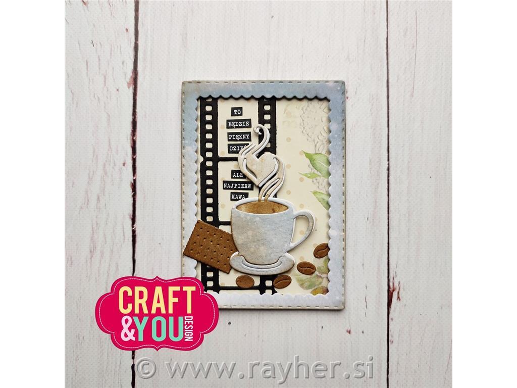 Rezalne šablone C&Y, Okvir, skodelica, kava, piškot