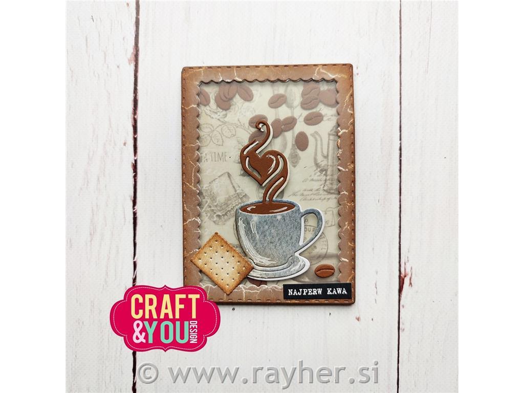 Rezalne šablone C&Y, Okvir, skodelica, kava, piškot