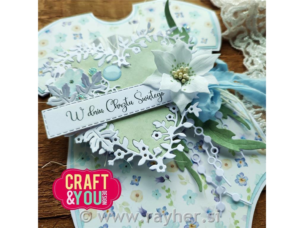 Rezalna šablona Okvir cvetlično srce