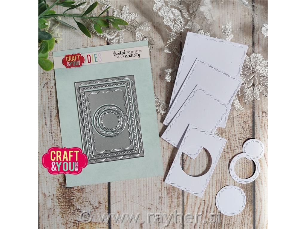 Rezalne šablone Krog, kvadrat z dekorativnimi šivi