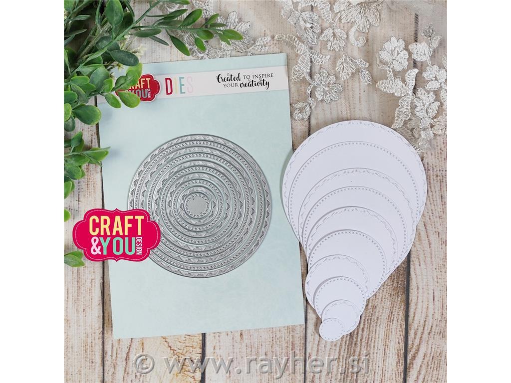 Rezalne šablone Krog z dekorativnimi šivi