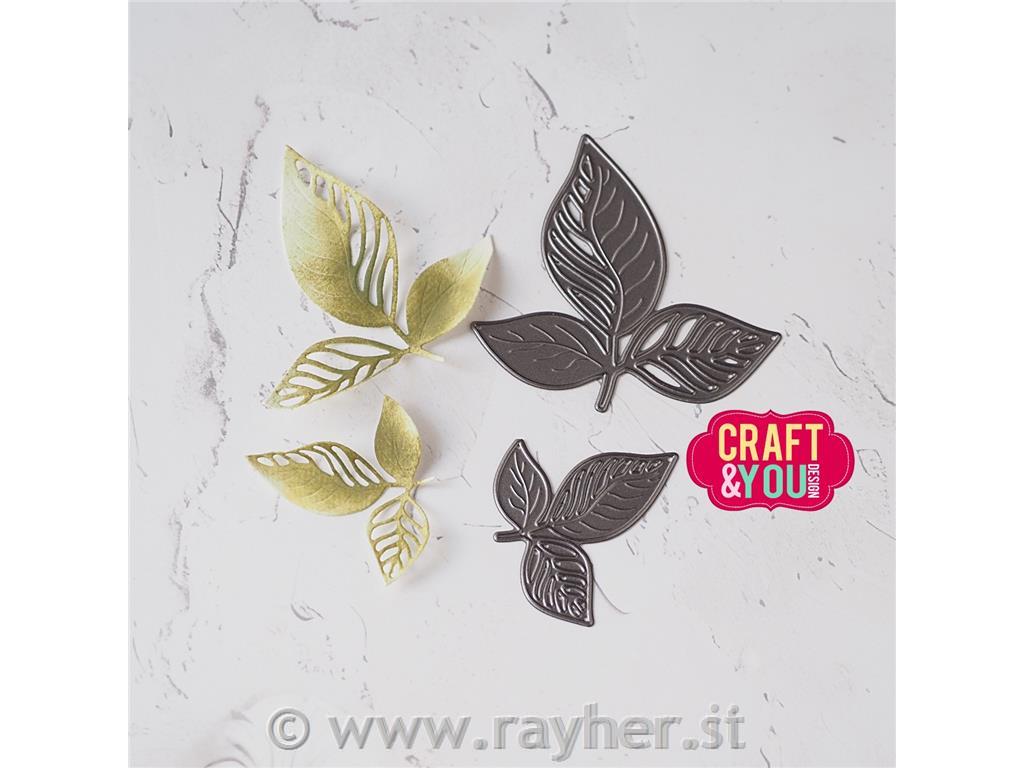 Rezalna šablona Dve lista vrtnice