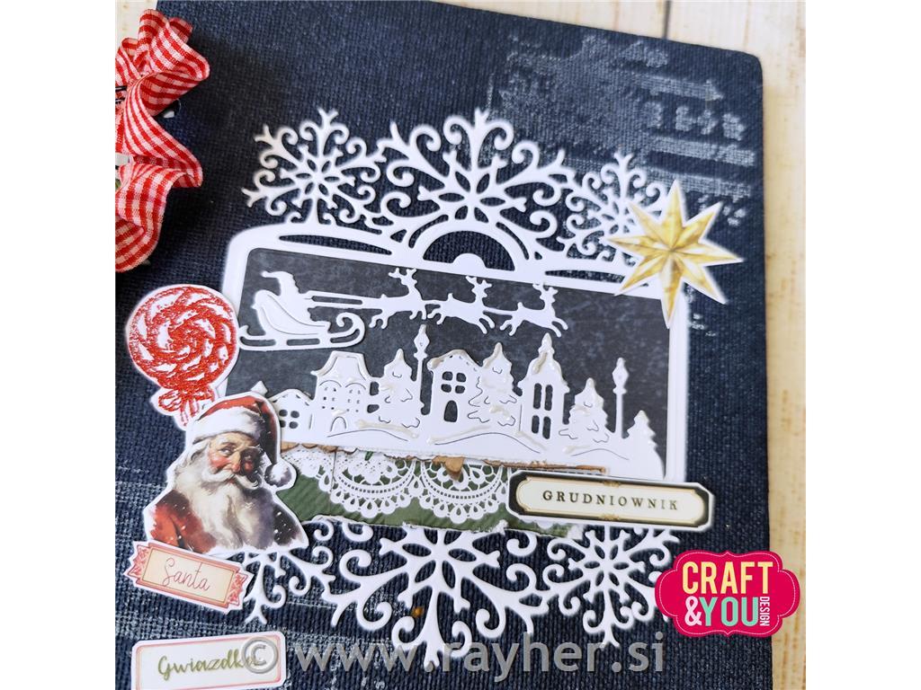 Rezalne šablone Zimski okvir s snežinkami