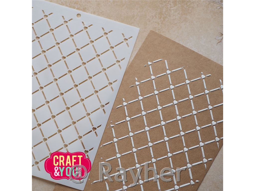 Šablona Mreža s srčki A6