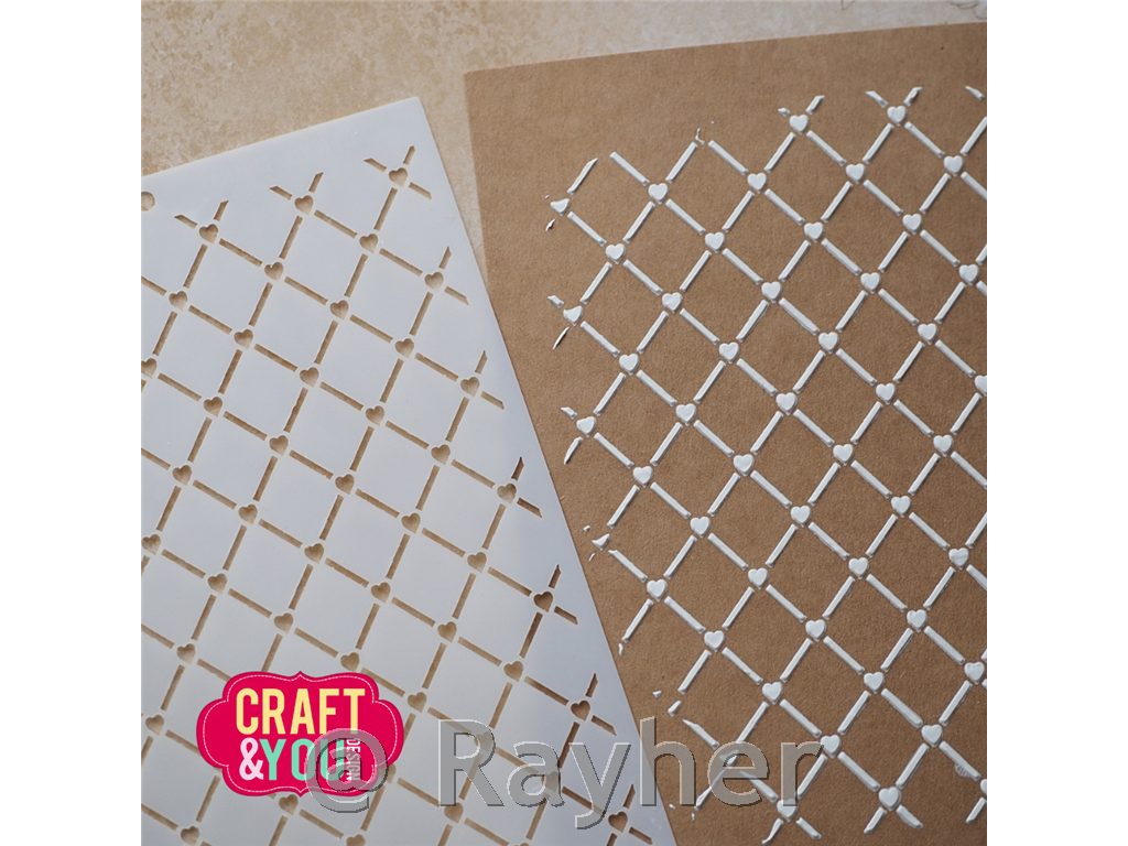 Šablona Mreža s srčki A6