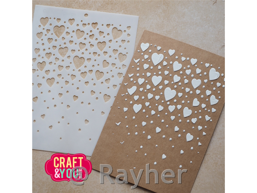 Šablona Lebdeči srčki A6