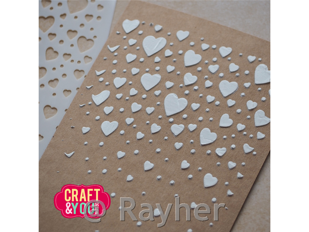 Šablona Lebdeči srčki A6