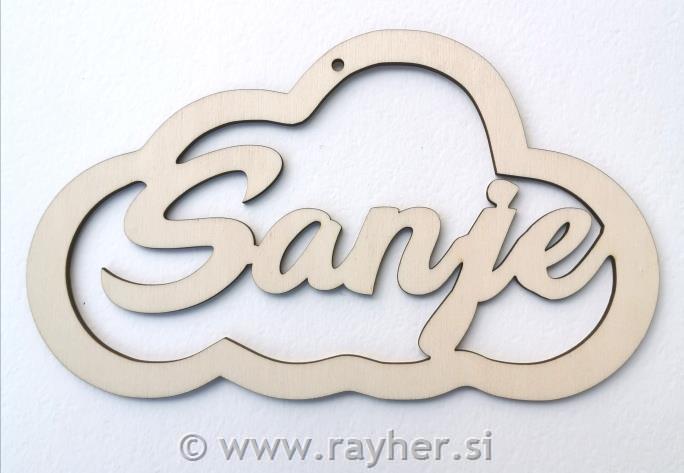 Lesen napis "Sanje" 21,7x13x0,4 cm