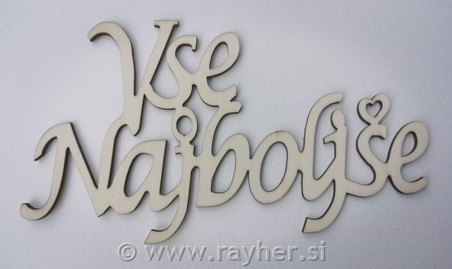 Lesen napis "Vse najboljše"