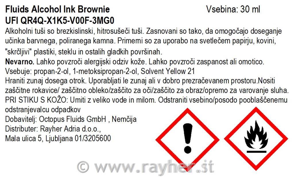 Alchohol Ink Fluids 30 ml, brownie, translucent colour