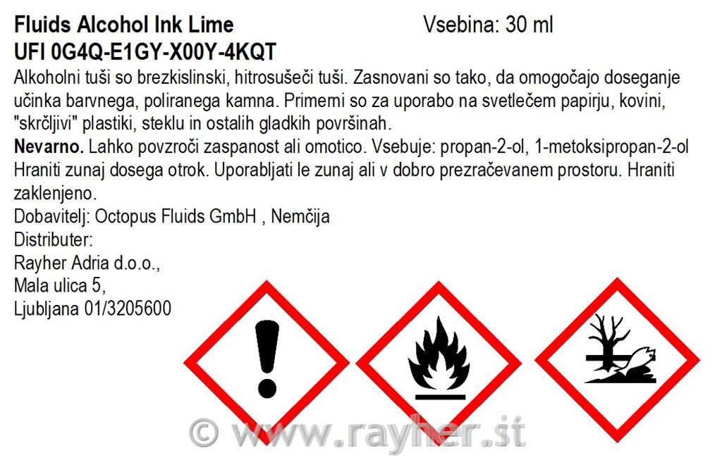 Alchohol Ink Fluids 30 ml, lime, translucent colour