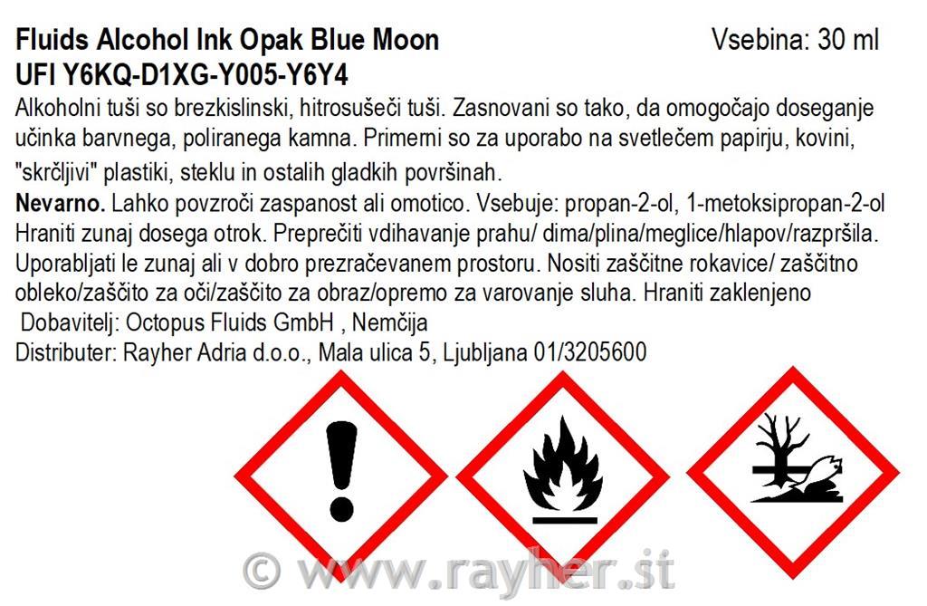Alchohol Ink Fluids 30 ml, blue moon, opak colour
