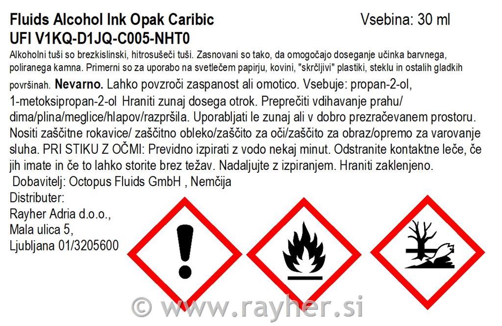 Alchohol Ink Fluids 30 ml, caribic, opak colour