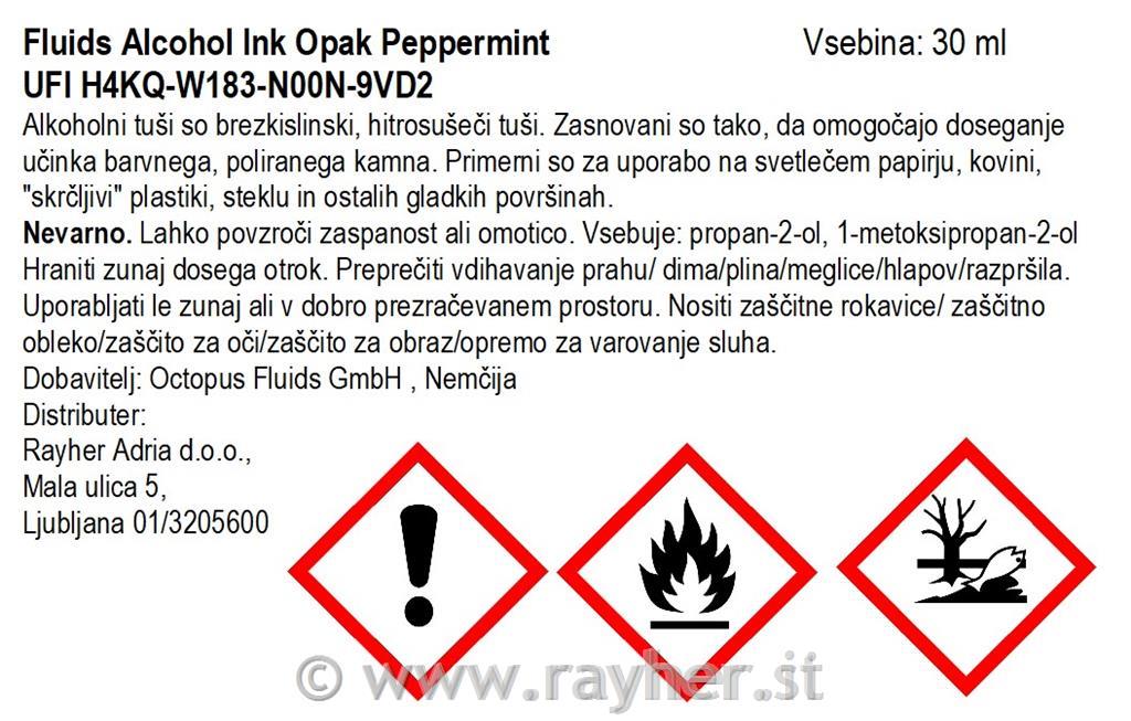 Alchohol Ink Fluids 30 ml, peppermint, opak colour