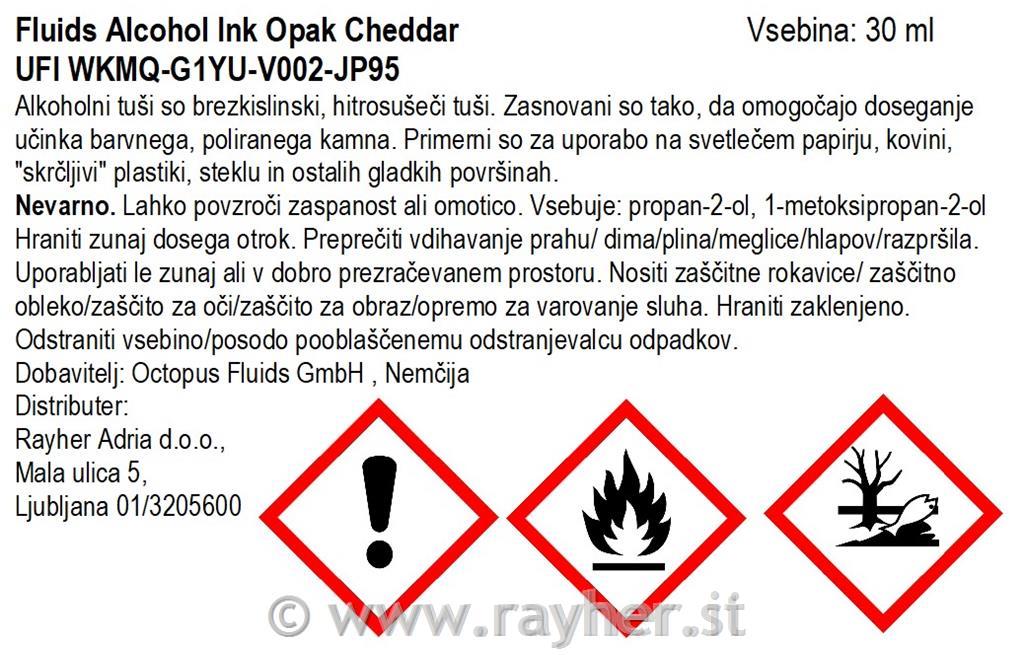 Alkoholni tuš Fluids 30 ml, cheddar ,prekriven ton