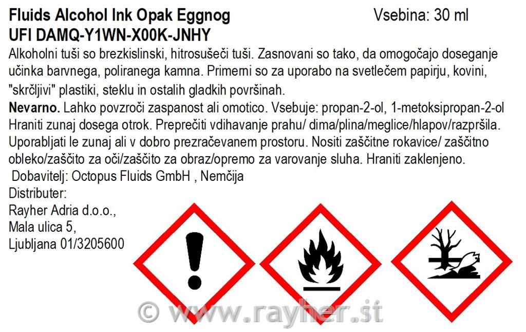 Alkoholni tuš Fluids 30 ml, eggnog ,prekriven ton