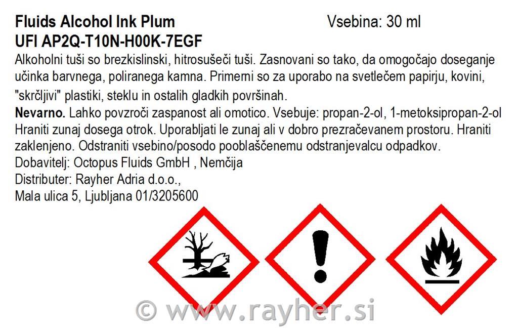 Alkoholni tuš Fluids 30 ml, plum ,prosojen ton