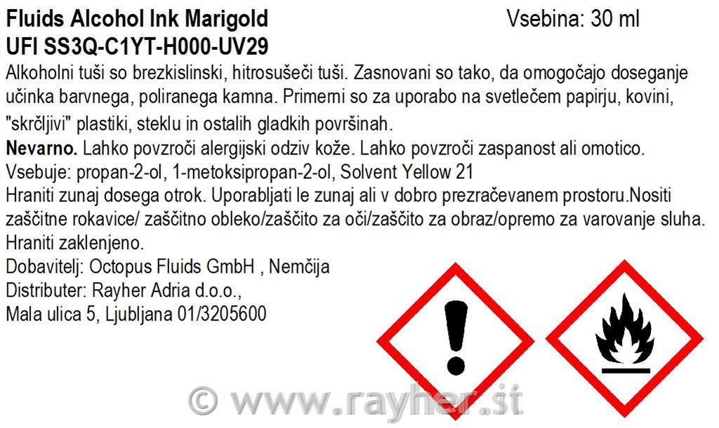 Alkoholni tuš Fluids 30 ml, marigold ,prosojen ton