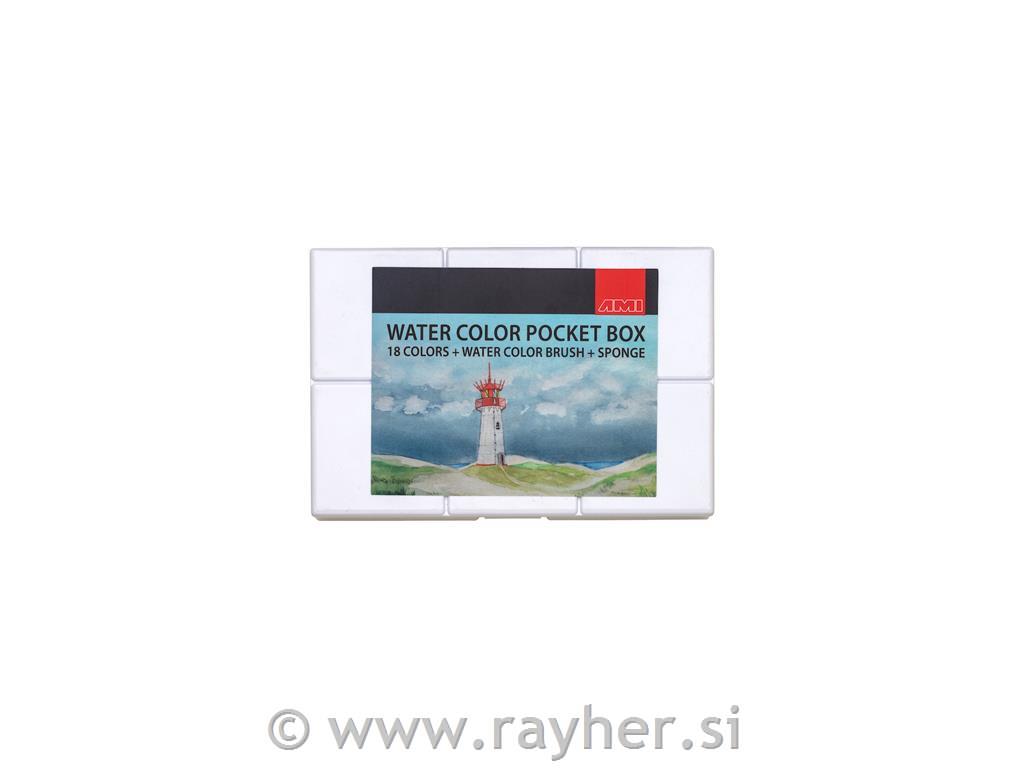 AMI Pocket set akvarelne barve 18 tabl.
