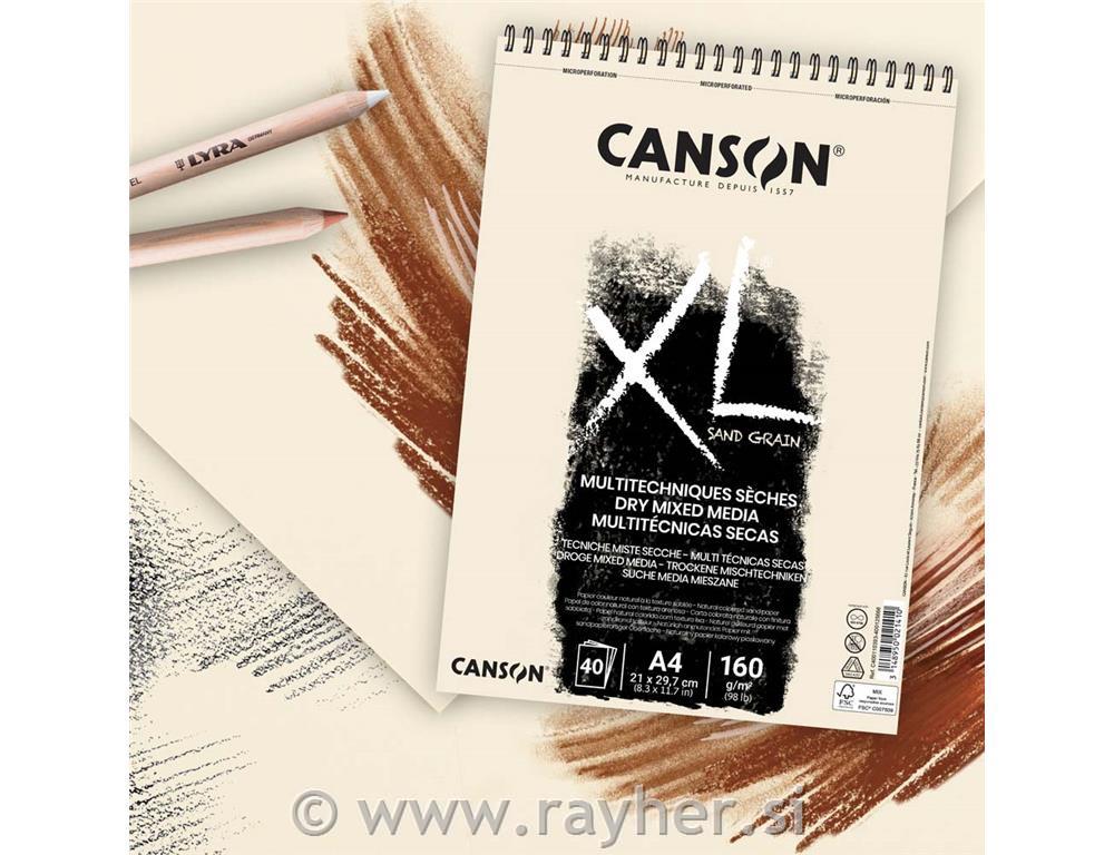 Skicirka spirala XL Sand Grain A4 160 g naravni toni, 40 listna