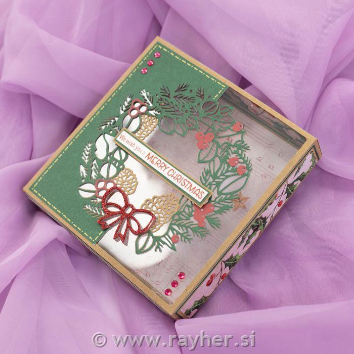 Rezalna šablona Yuletide Wreath