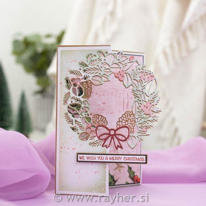 Rezalna šablona Yuletide Wreath