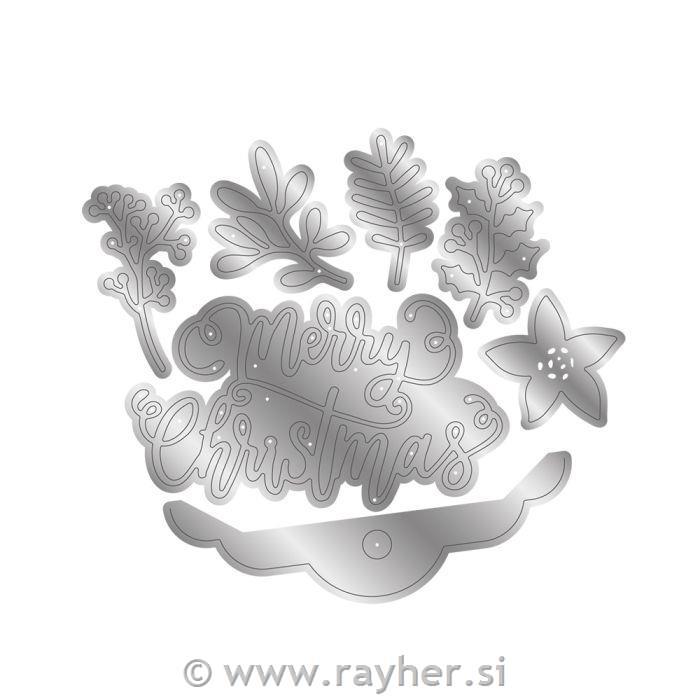 Rezalna šablona Merry Christmas Foliage