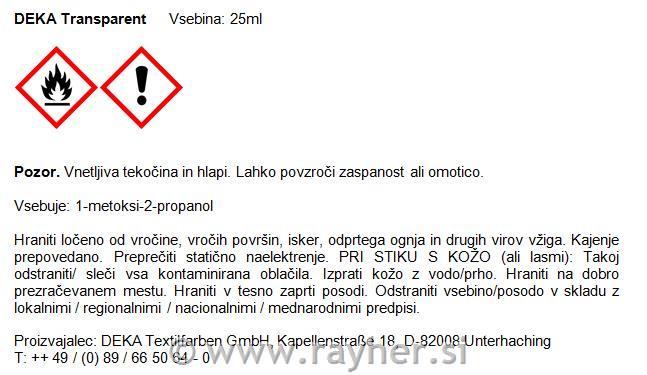 DEKA Transparent 25 ml škrlatno rdeča