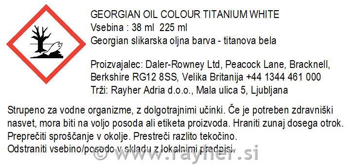 Oljna barva Georgian 225ml, Titanium White